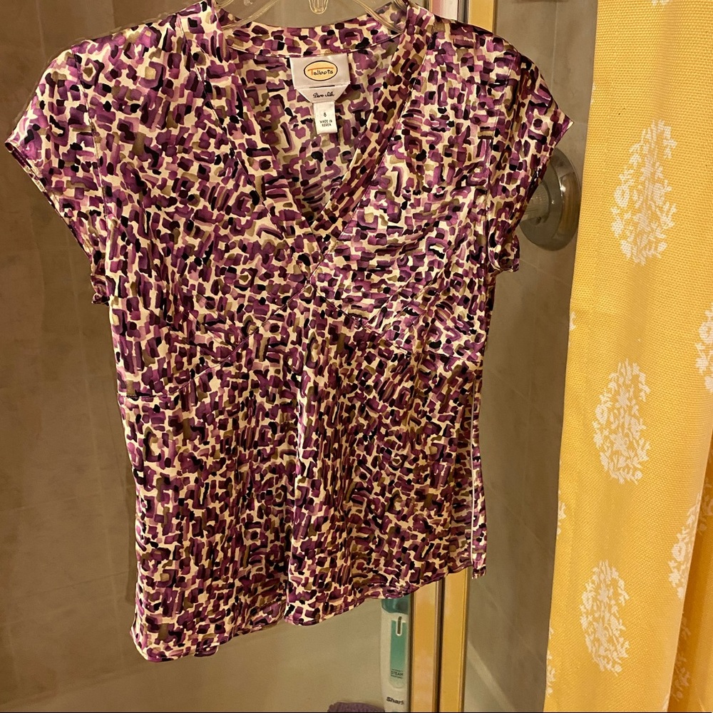 Talbots purple multicolor top